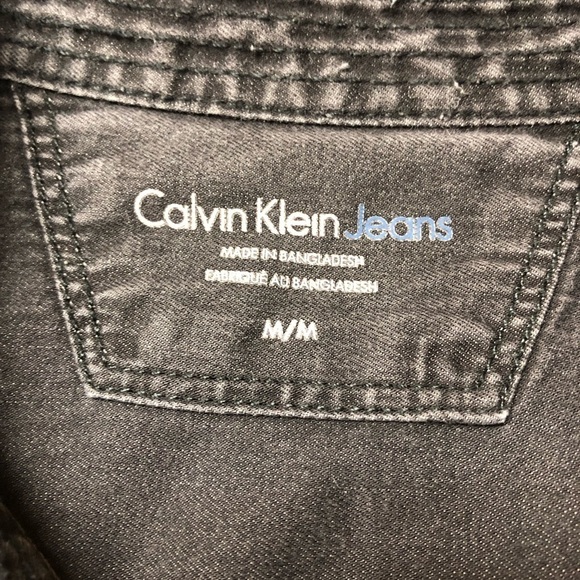 Calvin Klein Faded Black Button Up Shirt Med - Picture 2 of 9